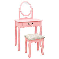Туалетний столик з табуретом Рожевий 65x36x128 см Павловнія/МДФ