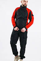 Стильный спортивный мужской костюм Intruder: куртка soft shell light "iForce" Красная + штаны "Hope" Черные