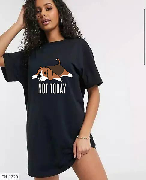 Стильне жіноче плаття-футболка oversize з принтом