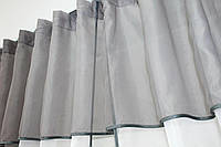 Занавески от производителя качественные Готовые шторы комплект шифоновые Красивая тюль для кухни нежная серый