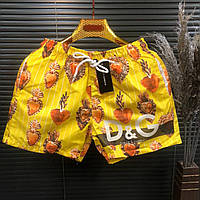 Чоловічі пляжні шорти Dolce&Gabbana (Yellow), плавальні чоловічі шорти, шорти для плавання