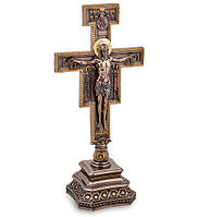 Крест настольный Veronese Распятие Сан-Дамиано 35,5 см 1907280 бронзовое покрытие
