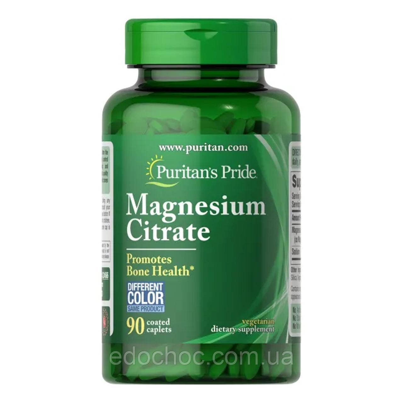 Магній цитрат, Magnesium Citrate, Puritan's Pride, 400 мг 90 таблеток PTP-00223, фото 1