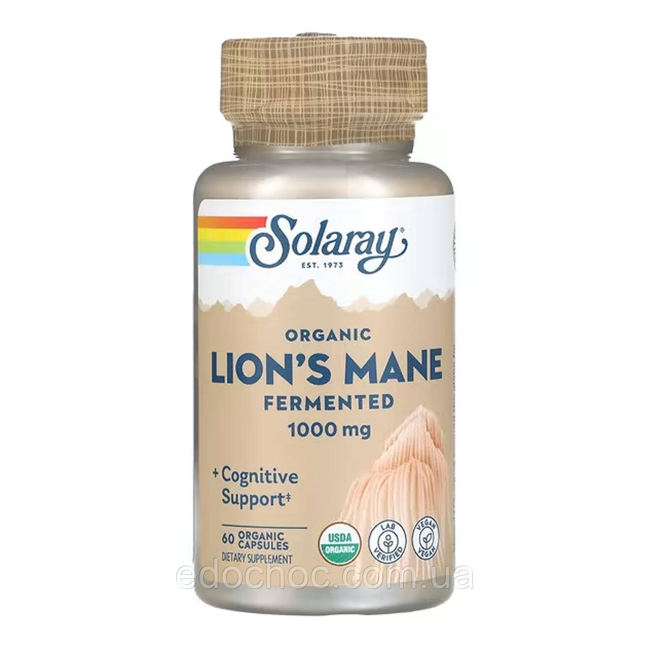 Їжовик гребінчастий ферментований (Lion's Mane) 500 мг 60 капсул SOR-71983, фото 1