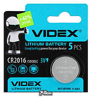 Батарейка литиевая Videx CR2016 3V Lithium