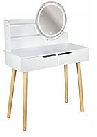 Туалетный столик Jumi Scandi на 2 ящика с зеркалом и LED подсветкой белый z114-2024