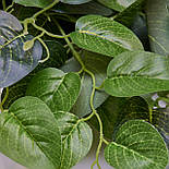 Штучна гілочка з листочками, 105 см, зелений (631901), фото 2