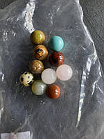 Набір каменів намистин з агату 10 шт діаметром 8 мм для виготовлення ювелірних виробів брелків або підвісок