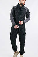 Cтильный спортивный мужской костюм Intruder: куртка soft shell light "iForce" Серая + штаны "Hope" Черные