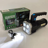 Потужний ручний ліхтарик BL-X510-4LED+COB, Ліхтарик police оригінал, OX-809 Водонепроникний ліхтарик TOP