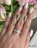 Набір сережки та каблучка з золотом