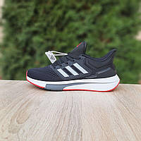 Кросівки чоловічі Adidas EQ 21 RUN чорні з білим червоним SRV O11094