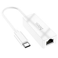 Переходник Hoco UA22 Type C to Ethernet adapter (100 Mbps) Цвет Белый d