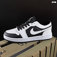 Кроссовки мужские Nike Air Jordan 1 low белые с черным SRV O10637