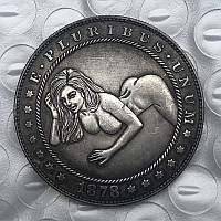 Монета сувенирная доллар США Морган 1878г "Девочка НЮ в ожидании", Коллекция Хобо монет моргана