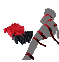 Секс-набір для зв'язування з фіксаторами для рольових ігор червоного кольору