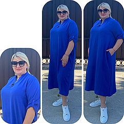 Жіноча сукня креп-жатка (один р-р: 52-60) A350-2 (в уп. один колір) вир-во Україна.
