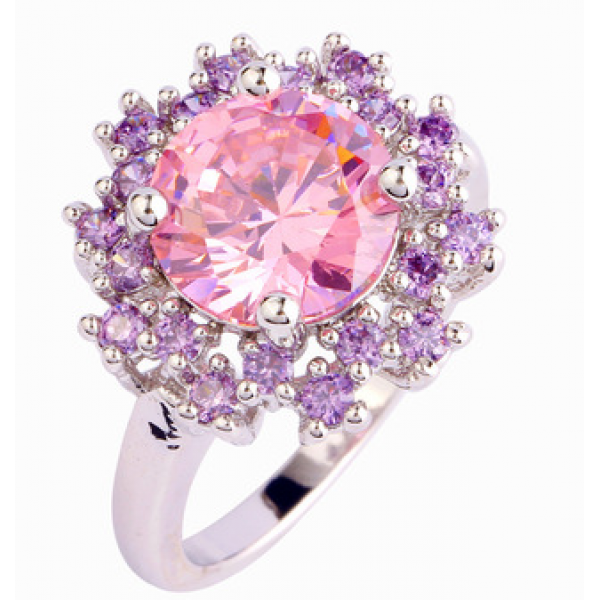 Женское кольцо с розовым сапфиром и аметистом 17р - фото 7 - id-p409632680