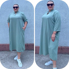 Жіноча сукня креп-жатка (один р-р: 52-60) A350-4 (в уп. один колір) вир-во Україна.