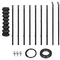 Огорожа з Дротяної Сітки зі Стовпами і Арматурою Сірий 0,8x15 м