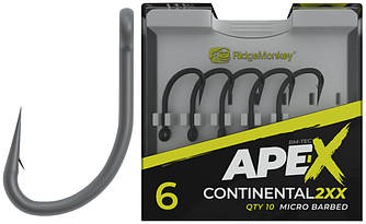 Гачок короповий RidgeMonkey Ape-X Continental 2XX Barbed size 4 (149777) 9168.01.74