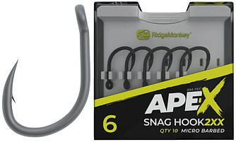 Гачок короповий RidgeMonkey Ape-X Snag Hook 2XX Barbed size 4 (149787) 9168.01.72