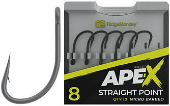 Гачок короповий RidgeMonkey Ape-X Straight Point Barbed size 4 (149789) 9168.01.60