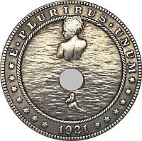 Монета сувенирная доллар США Морган 1921г "Девочка плавает НЮ", Коллекция Хобо монет моргана