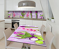 Наклейка вінілова на стіл Zatarga Квіти на дошках 650х1200 мм SP, код: 5562117