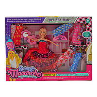 Ігровий набір ляльки з гардеробом (висота ляльки 28 см, сукня, дзеркальце, в коробці) DSJ 889-3