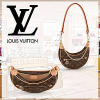 Жіноча сумка Louis Vuitton із натуральної шкіри через плече коричнева