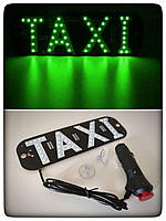 Зеленая светодиодная табличка такси "TAXI" на прикуриватель с кнопкой для вкл./выкл.