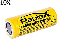 10 Штук Аккумулятор RABLEX 26650 6800 mAh Li-ion 3.7V 25.2Wh с защитой Original батарейка батарея Польша!