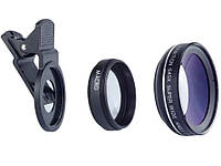 Deluxe Lens Clip Kit 2 in 1 (APL-0.45WM), набір лінз, об'єктивів для телефона, смартфона ширококутний макро