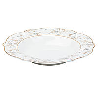 Lugi Столовый сервиз тарелок 24 штуки керамических на 6 персон Белый с цветами