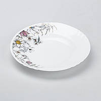 Lugi Столовый сервиз тарелок 24 штуки керамических на 6 персон Белый с росписью цветы