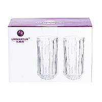 Lugi Набор стаканов 6 штук для воды и сока стеклянный прозрачный