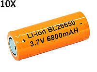 10 Штук Аккумулятор RAKIETA 26650 6800 mAh Li-ion 3.7V с защитой аккумуляторная батарейка батарея Польша!