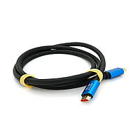 Кабель Merlion HDMI-HDMI 4Kx2K Ultra HD, 1.5m, v2,0, круглый Black, коннектор Blue, Blister-box, Q100 c