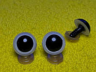 Глаза для игрушек Белые 10 мм винтовые с криплением (фурнитура для игрушек)