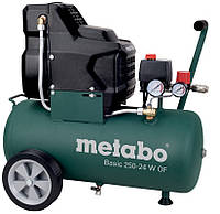 Компрессор воздушный Metabo Basic 250-24 W OF безмасляный, 1500Вт, 24л, 120л/мин, 8бар.