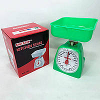 Ваги кухонні механічні MATARIX MX-405 5 кг, ваги для зважування продуктів. Колір: зелений SvitSmart