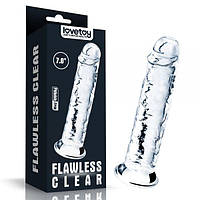 Прозорий реалістичний фаллоїмітатор із присоском 7.0" Flawless Clear Dildo, Clear sexstyle