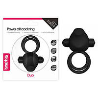 Ерекційне віброкольцо Power Clit Cockring, Black sexstyle