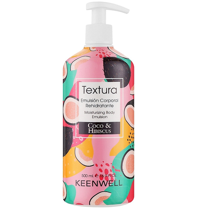 Молочко для тіла «Кокос та Гібіскус» Keenwell Textura Moisturizing Body Emulsion Coco & Hibiscus 500мл, фото 1
