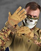 Тактичні коричневі рукавички койот, Військові армійські рукавички койот варріорс military