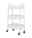Етажерка універсальна складана 3 полиці на коліщатках 39*45*77 см Stenson R93509-W / Тумба косметолога, фото 2