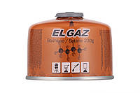 Баллон-картридж газовый EL GAZ ELG-300, бутан 230 г, для газовых горелок, с двухслойным клапаном, одноразовый