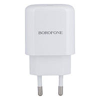 Мережевий Зарядний Пристрій Borofone BN3 Premium PD 20W Type-C to Lightning QC3.0 Колір Бiлий p