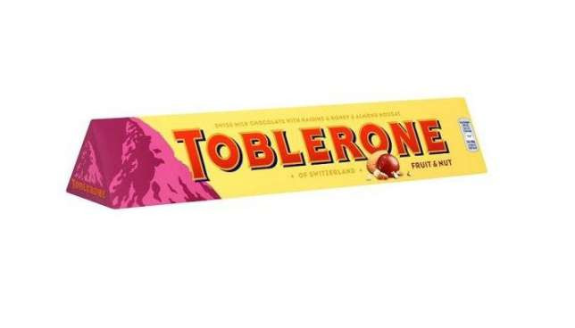 Швейцарський молочний шоколад Toblerone з родзинками, медом і мигдальною нугою